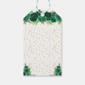 Green Floral Blonde Hair Girl Happy Birthday Cadeaulabel (Achterkant)