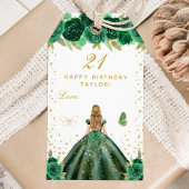 Green Floral Blonde Hair Girl Happy Birthday Cadeaulabel