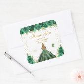 Green Floral Blonde Hair Princess Sweet Sixteen Vierkante Sticker (Envelop)