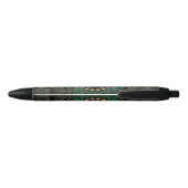 Green Floral Boho  Mandala Zwarte Inkt Pen (Achterkant)