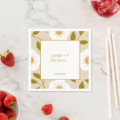 Green Floral Boho WeddingPaper Napkin Servet (Insitu)