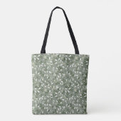 Green Floral Botanical Vines Monogram Tote Bag (Achterkant)
