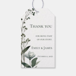 Green Floral Botanical Wedding Cadeaulabel