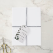 Green Floral Botanical Wedding Cadeaulabel (Met Touw)