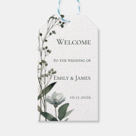 Green Floral Botanical Wedding Cadeaulabel