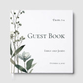 Green Floral Botanical Wedding Gastenboek (Voorkant)