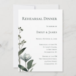 Green Floral Botanical Wedding Kaart