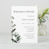 Green Floral Botanical Wedding Kaart (Staand voorkant)