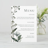 Green Floral Botanical Wedding Menu (Staand voorkant)