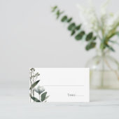 Green Floral Botanical Wedding Plaatskaartje (Staand voorkant)