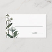 Green Floral Botanical Wedding Plaatskaartje (Voorkant)