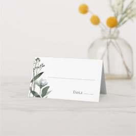 Green Floral Botanical Wedding Plaatskaartje