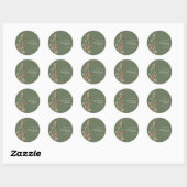 Green Floral Classic Round Sticker (Vel)