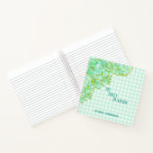 Green Floral Daily Planner Houndstooth Name Modern Notitieboek (Binnen)