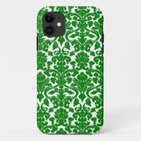 Green  Floral Damask Pattern