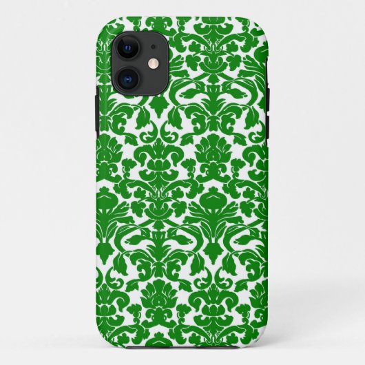 Green  Floral Damask Pattern Case-Mate iPhone Case (Achterkant)