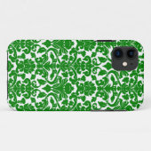 Green  Floral Damask Pattern Case-Mate iPhone Case (Achterkant (horizontaal))