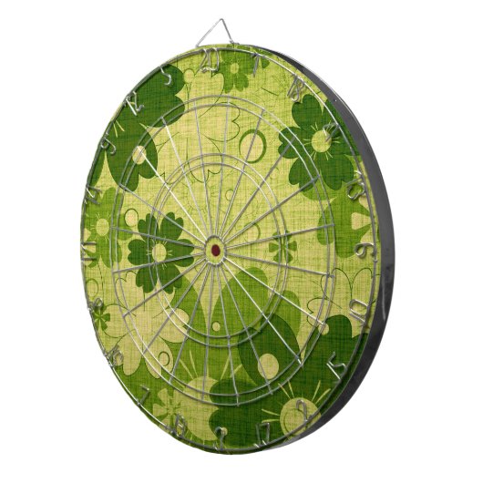 Green Floral Dartbord (Voorkant Rechts)