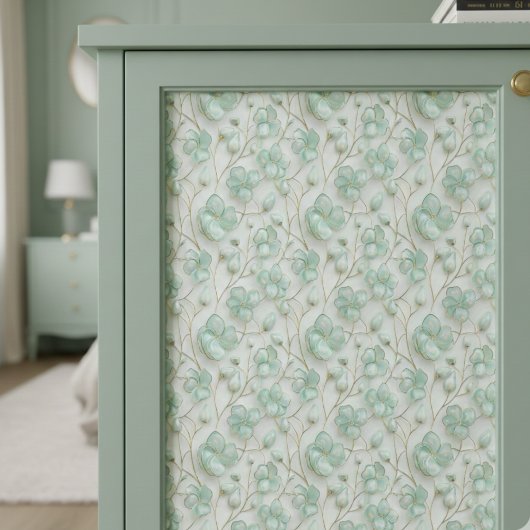 Green Floral Decoupage Tissue Paper Tissuepapier