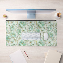 Green Floral Desk Mat