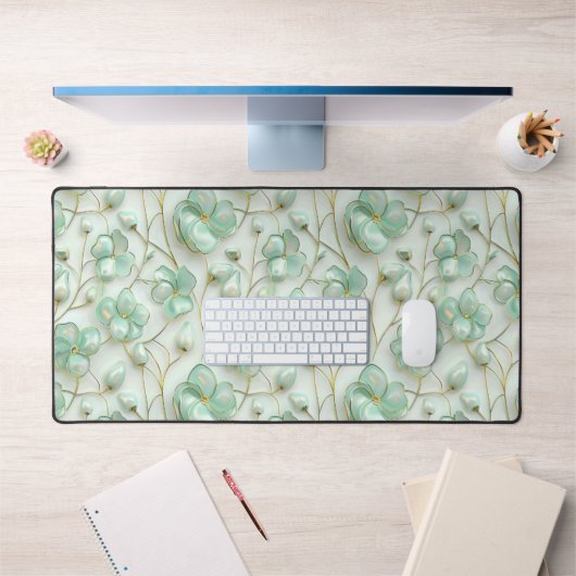 Green Floral Desk Mat (Kantoor 1)