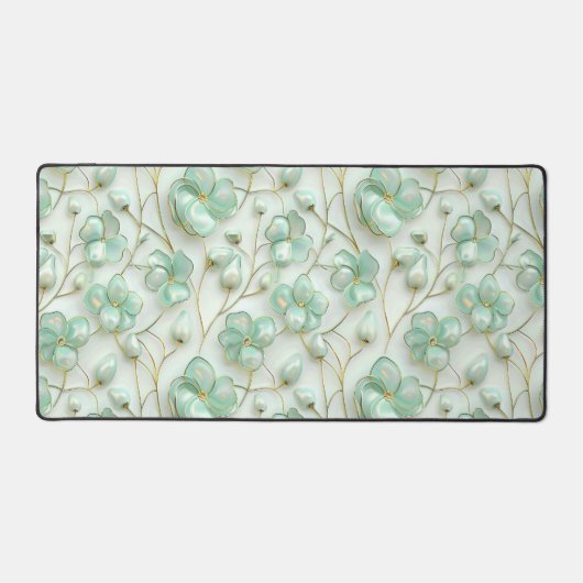 Green Floral Desk Mat (Voorkant)