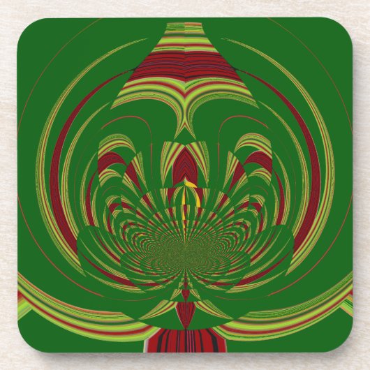 Green Floral Drankjes Onderzetter (Voorkant)