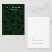 Green Floral Earring Jewelry Display Visitekaartje (Voorkant / Achterkant)