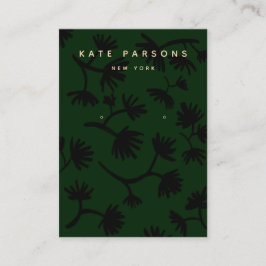 Green Floral Earring Jewelry Display Visitekaartje