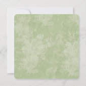 Green Floral Embossed Wedding Vow Renewal Kaart (Achterkant)