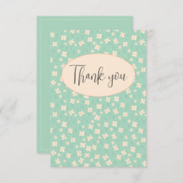 Green Floral Flat - Hartelijk dank Bedankkaart