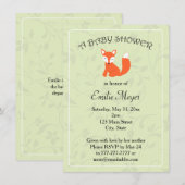 Green Floral Fox Woodland Baby shower Kaart (Voorkant / Achterkant)