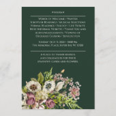 Green Floral Funeral Memorial Programmakaart (Achterkant)