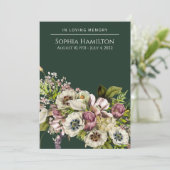 Green Floral Funeral Memorial Programmakaart (Staand voorkant)