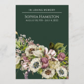 Green Floral Funeral Memorial Programmakaart (Voorkant)
