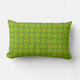 Green Floral Geometric Long Accent Pillow Kussen