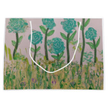 Green Floral Gift Bag