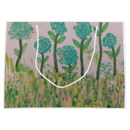 Green Floral Gift Bag Groot Cadeauzakje