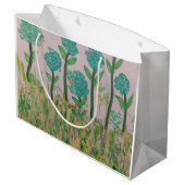 Green Floral Gift Bag Groot Cadeauzakje (Achterkant Gekanteld)