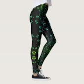 Green Floral Guitar Zwarte Leggings (Rechts)