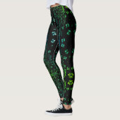 Green Floral Guitar Zwarte Leggings (Links)