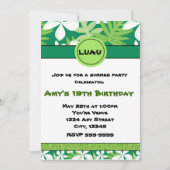 Green Floral Hawaiian Plumeria Summer Uitnodiging (Voorkant)