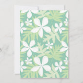 Green Floral Hawaiian Plumeria Summer Uitnodiging (Achterkant)
