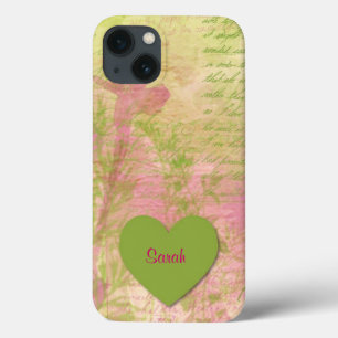 Green Floral Heart Case-Mate iPhone Case
