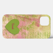 Green Floral Heart Case-Mate iPhone Case (Achterkant (horizontaal))