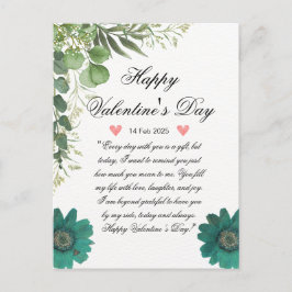 Green Floral Heart Melding Bericht Briefkaart