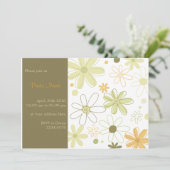 Green Floral Invitation Kaart (Staand voorkant)