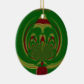 Green Floral Keramisch Ornament (Rechts)