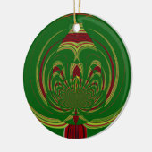 Green Floral Keramisch Ornament (Links)