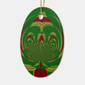 Green Floral Keramisch Ornament (Links)
